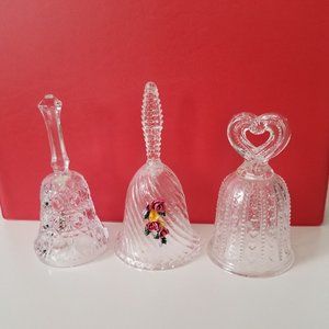 Vintage crystal set of 3 bells